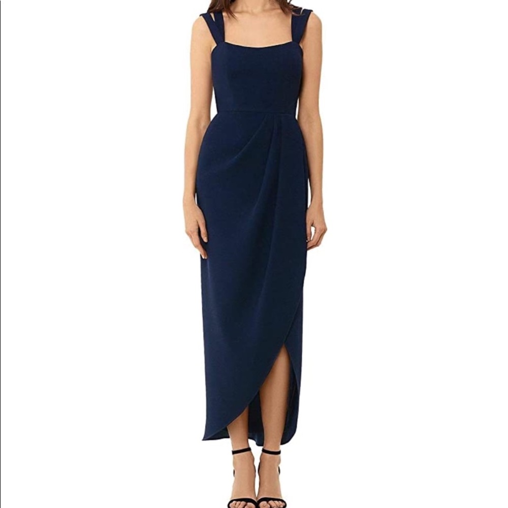 Xscape Formal Navy Double Strap Dress